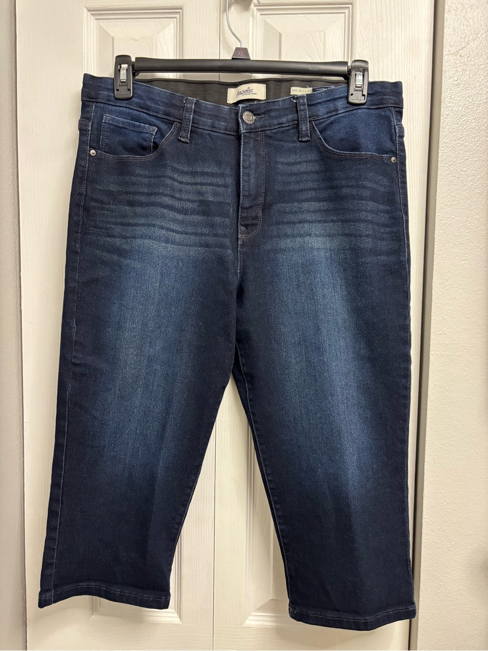 Angels Women's Dark Indigo Relaxed Fit Capri Jeans